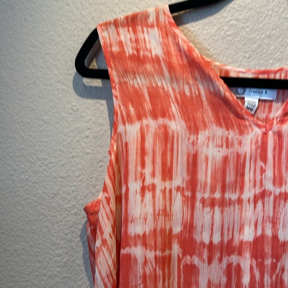Cristina B. Women’s Coral tiered Tunic Style Tank Top Size Medium - Picture 5 of 7